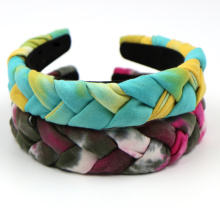 High quality thicker designer Fashion Headband Tie Dye Braid Headbands cotton hairband for women headband